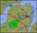 Kartbild ver Boston, USA
